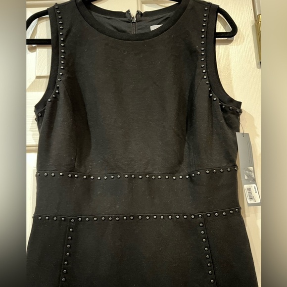 CLASSIQUES ENTIER Nordstrom Black Studded Italian Ponte Knit Skirt Dress 8 NWT - Picture 10 of 13